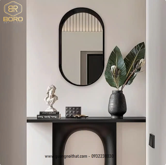 Gương khung gỗ, gương hiện đại, gương nhà tắm, gương trang trí