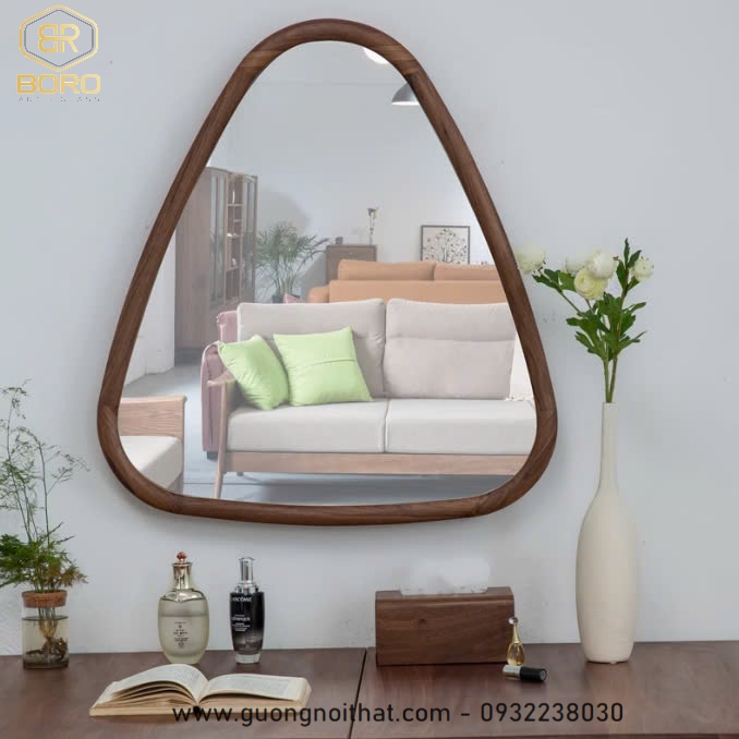 Gương khung gỗ, gương hiện đại, gương nhà tắm, gương trang trí