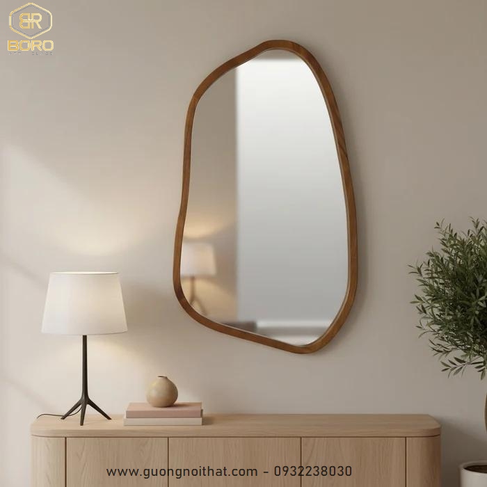 Gương phong cách inodochine, gương nhà tắm, Gương treo tường hình viên sỏi , Gương trang điểm, gương treo tường