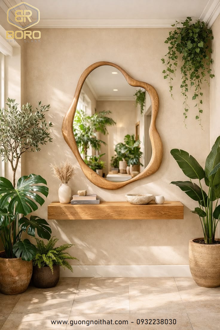 Gương phong cách inodochine, gương nhà tắm, Gương trang điểm kiểu Bắc Âu, Gương trang điểm, gương treo tường