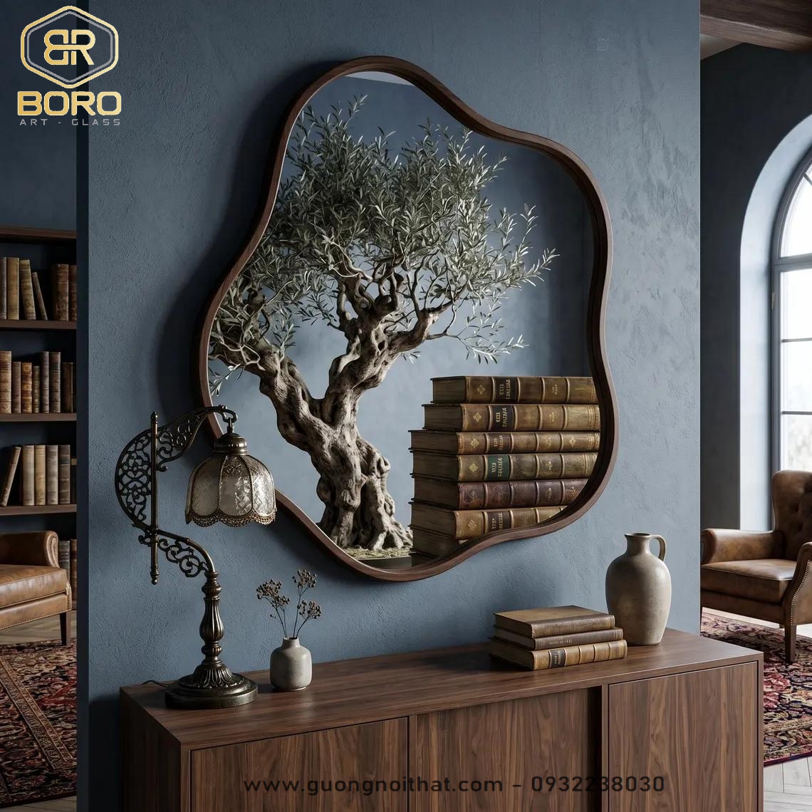 Gương phong cách inodochine, gương nhà tắm, Gương trang điểm kiểu Bắc Âu, Gương trang điểm, gương treo tường