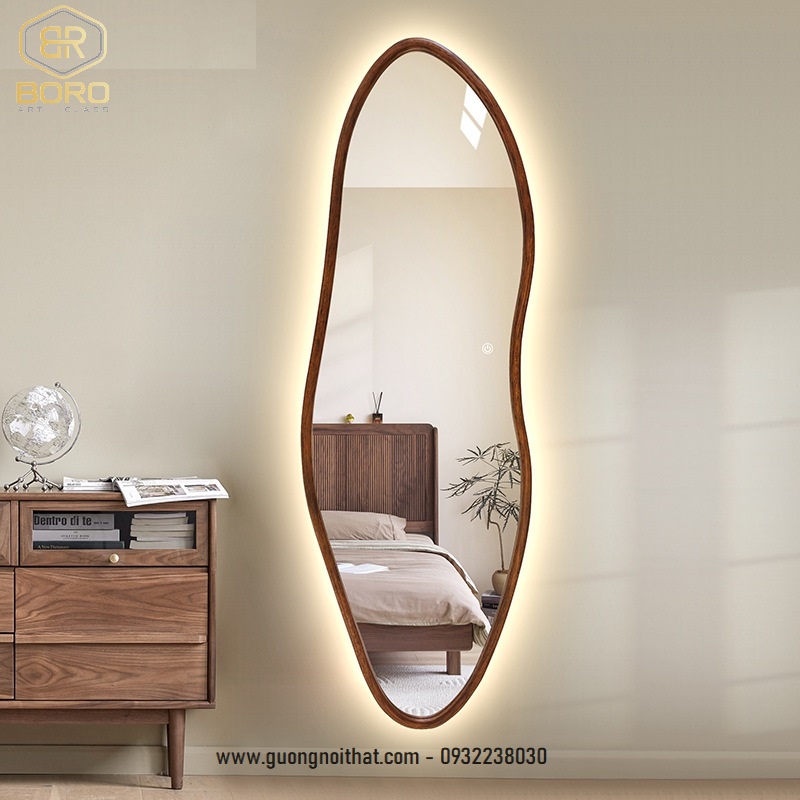 Gương khung gỗ trang trí, gương hiện đại, gương nhà tắm, Gương soi toàn thân