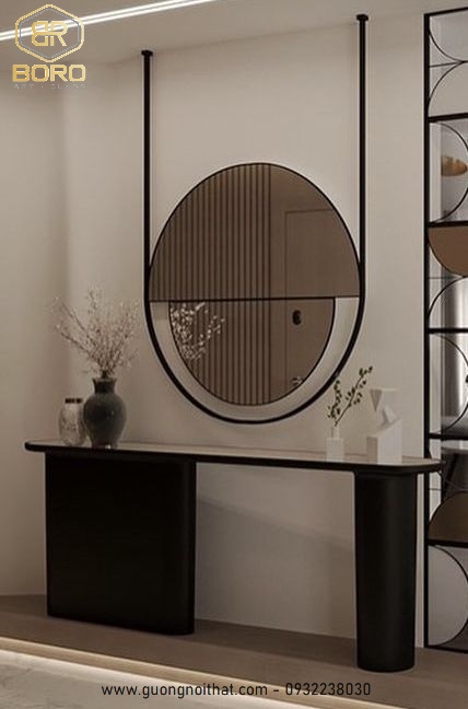 Gương khung inox, gương hiện đại, Gương treo trần , Gương khung inox treo trần