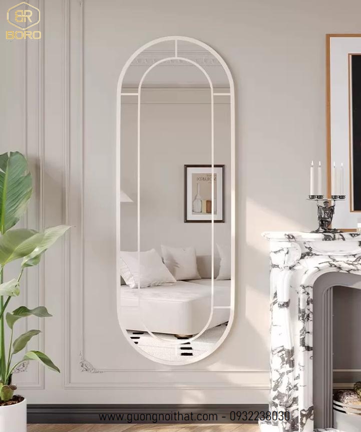 Gương khung inox , gương hiện đại, Gương treo tường hình bầu dục, Khung gương inox, Gương khung inox soi toàn thân, Gương dài toàn thân