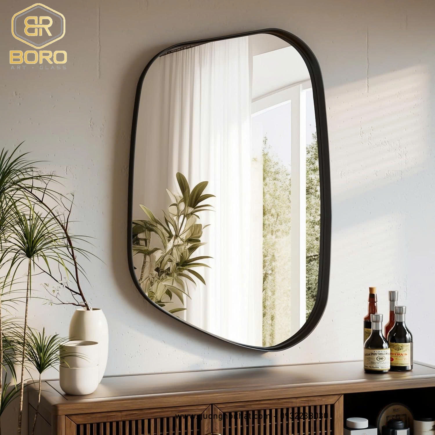Gương khung inox , gương hiện đại, gương trang trí