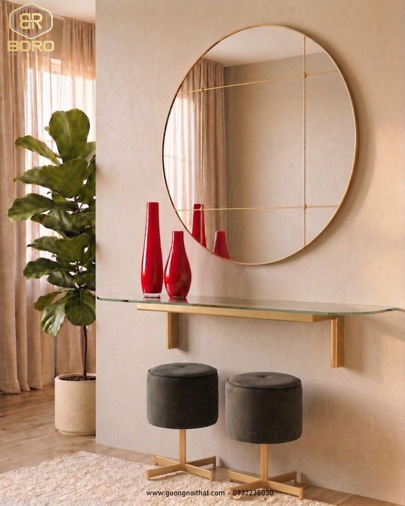 Gương khung inox , gương hiện đại, gương trang trí