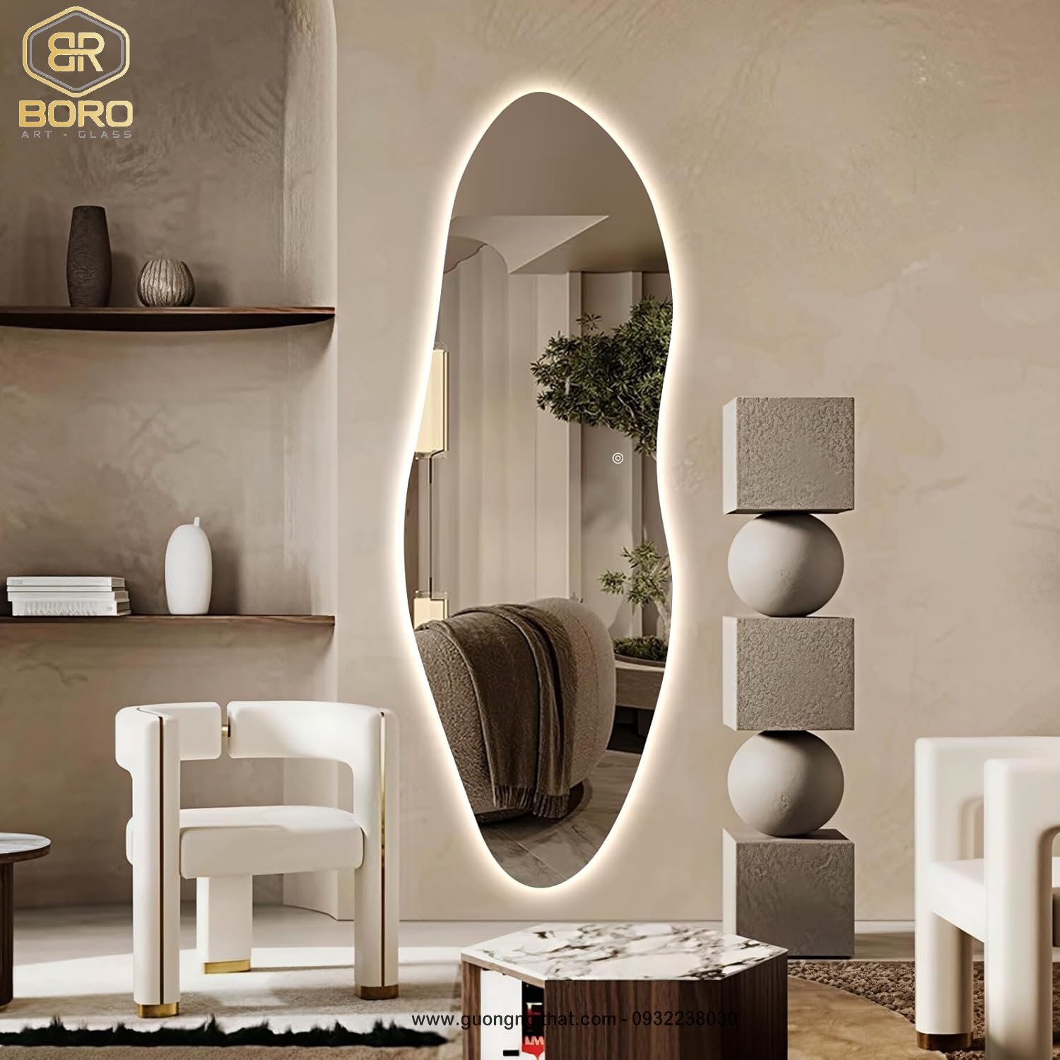 Gương Bỉ, gương đèn led cảm ứng, gương đứng, gương soi toàn thân, gương toàn thân đèn led