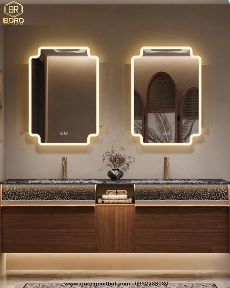 Gương phòng tắm LED, Gương trang điểm, Gương đèn led chống hơi nước