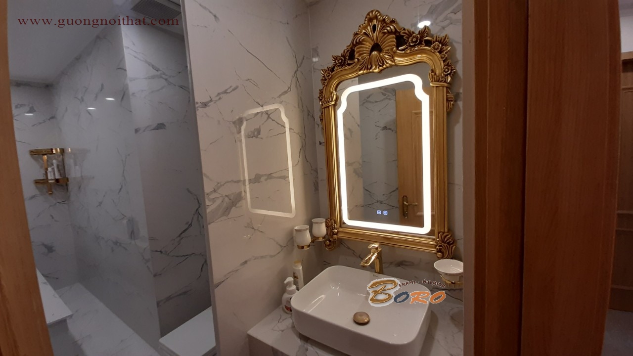 Gương phòng tắm cổ điển. gương trang trí cổ điển, Gương cổ điển có đèn led