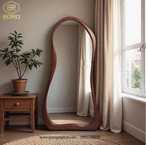 Gương trang điểm treo tường đơn giản kiểu dáng đặc biệt CNC117, kích thước 60*165 cm