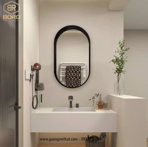 Gương nghệ thuật hiện đại đơn giản sang trọng CNC118, kích thước 50*80cm