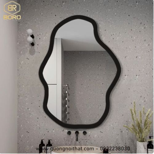 Gương trang điểm nghệ thuật không đều Bắc Âu CNC119, kích thước 60*80cm