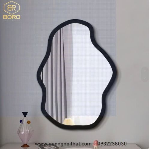 Gương trang điểm nghệ thuật không đều Bắc Âu CNC119, kích thước 60*80cm