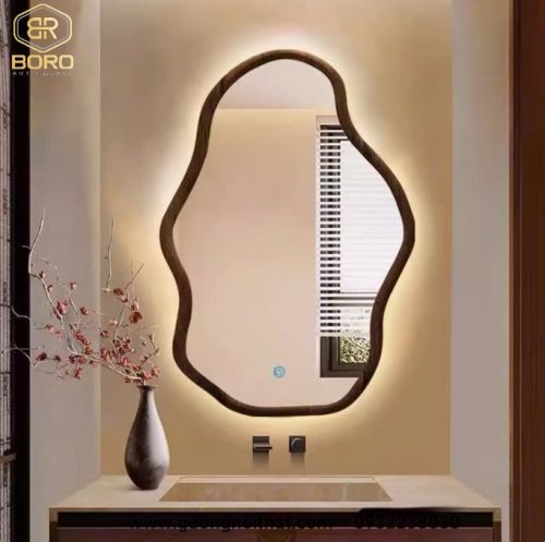 Gương trang điểm nghệ thuật Bắc Âu có đèn led CNC119-LED, kích thước 60*80cm