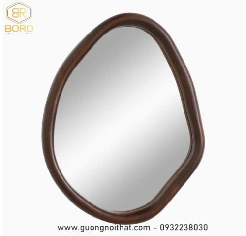 Gương nghệ thuật hình dạng bất thường khung gỗ CNC121, kích thước 60*80cm