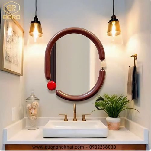 Gương khung gỗ kiểu Pháp CNC125, kích thước 70*80cm