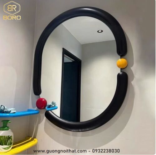 Gương khung gỗ kiểu Pháp CNC125, kích thước 70*80cm