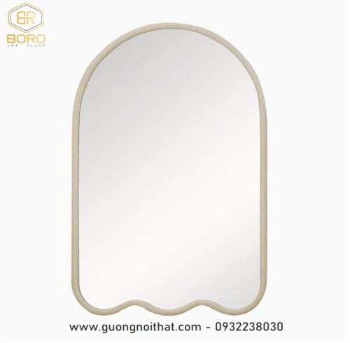 Gương trang điểm phòng ngủ khung gỗ CNC128, kích thước 60*80cm