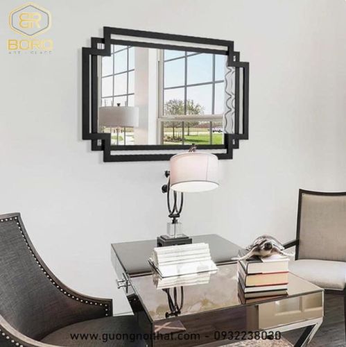 Gương phong cách nội thất Đông Dương CNC130, kích thước 70*100 cm