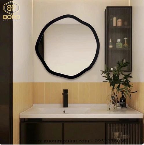 Gương trang điểm treo tường hình dạng đặc biệt CNC136, kích thước 60*60 cm