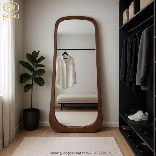 Gương soi toàn thân khung gỗ CNC145, KT 65*160cm