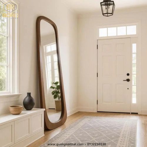 Gương soi toàn thân khung gỗ CNC145, KT 65*160cm