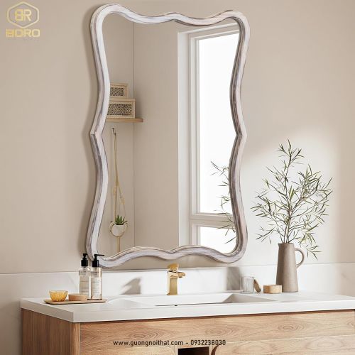 Gương trang điểm, gương treo tường CNC165, kích thước 60*90 cm