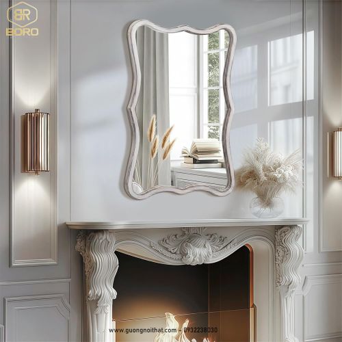 Gương trang điểm, gương treo tường CNC165, kích thước 60*90 cm