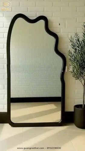 Gương dài toàn thân khung gỗ tự nhiên CNC166, kích thước 70*170cm