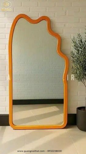 Gương dài toàn thân khung gỗ tự nhiên CNC166, kích thước 70*170cm