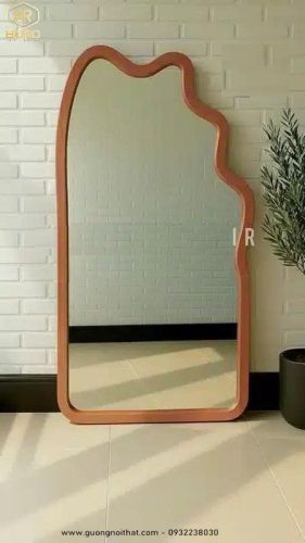 Gương dài toàn thân khung gỗ tự nhiên CNC166, kích thước 70*170cm