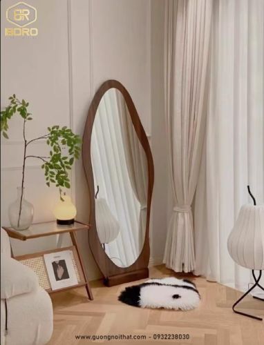 Gương toàn thân kiểu khung gỗ, gương trang điểm phòng ngủ CNC172