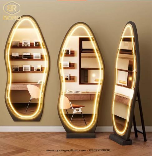 Gương trang điểm LED thông minh, gương treo tường, gương trang điểm cao cấp CNC172-LED