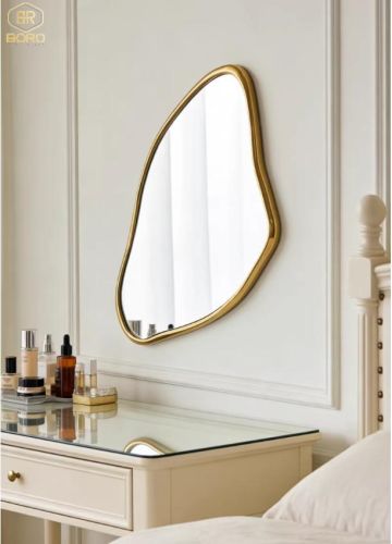 Gương trang điểm kiểu Pháp hình dáng bất thường, gương trang trí phòng khách CNC175, kích thước 70*90cm