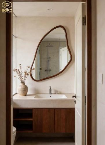 Gương trang điểm kiểu Pháp hình dáng bất thường, gương trang trí phòng khách CNC175, kích thước 70*90cm