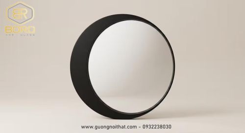 Gương tròn treo tường không đối xứng CNC196, kích thước 70*70 cm