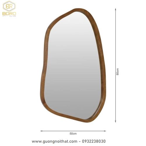 Gương treo tường hình viên sỏi CNC201, kích thước 50*80 cm