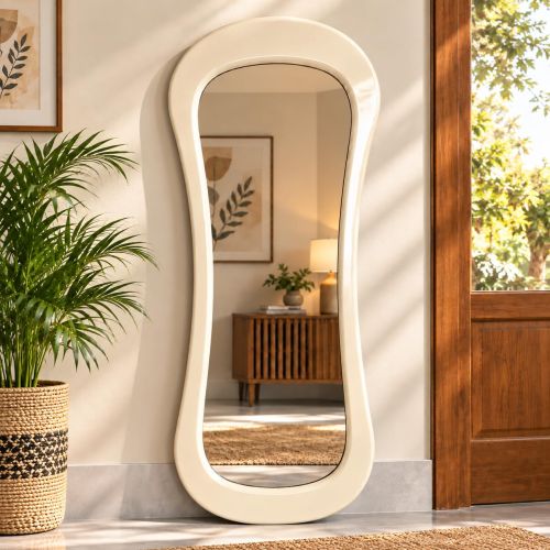 Gương toàn thân khung gỗ tự nhiên CNC208, kích thước 70*160 cm
