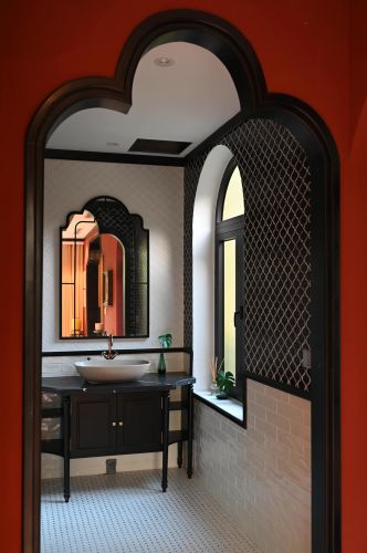 Gương nhà tắm độc đáo phong cách Indochine CNC21, kích thước 70*100 cm