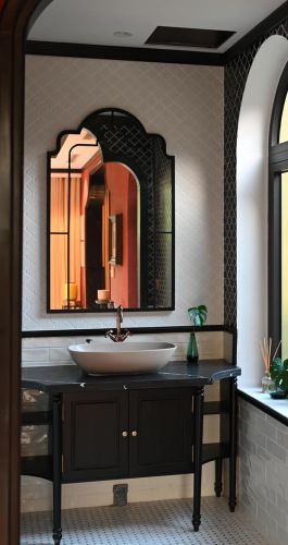 Gương nhà tắm độc đáo phong cách Indochine CNC21, kích thước 70*100 cm
