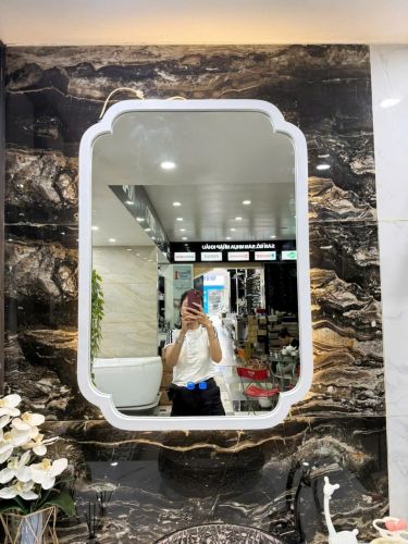 Gương phong cách Inodochine bản gỗ phẳng có đèn led CNC29P-LED, Kích thước 60*90cm