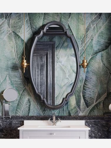 Gương phòng tắm khung gỗ tự nhiên CNC47, kích thước 65*110 cm