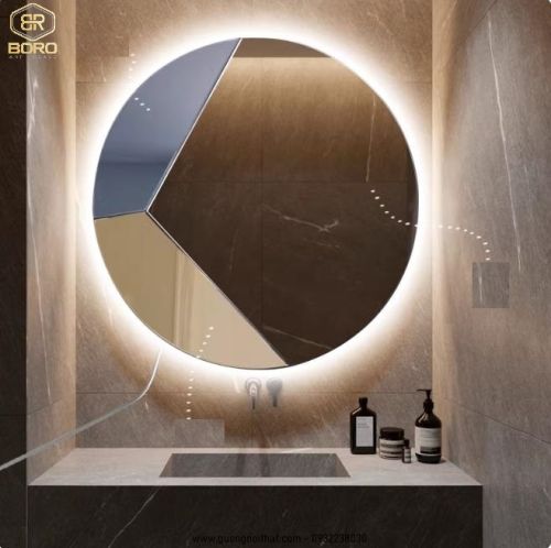 Gương trang trí, gương lối vào, gương lò sưởi kiểu Pháp, gương treo tường, gương phòng ăn GT03, kích thước 60*60 cm