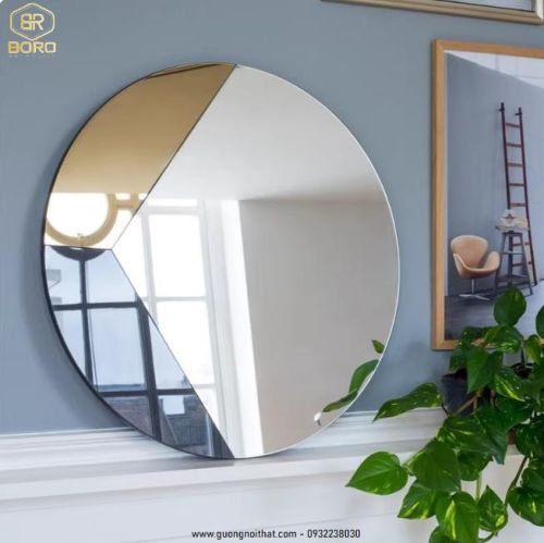 Gương trang trí, gương lối vào, gương lò sưởi kiểu Pháp, gương treo tường, gương phòng ăn GT03, kích thước 60*60 cm