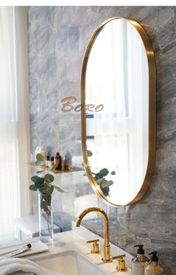 Gương oval khung inox 304 mạ pvd cao cấp INOXBR101, kích thước 60*80 cm