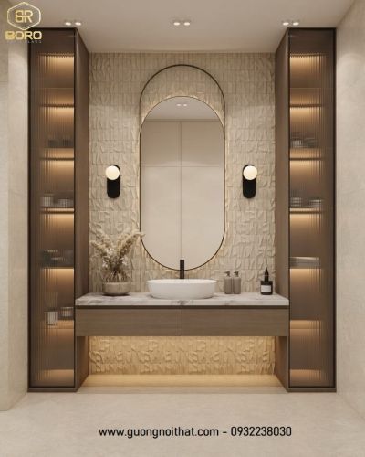 Gương khung inox, Gương trang điểm INOXBR167, kích thước theo yêu cầu