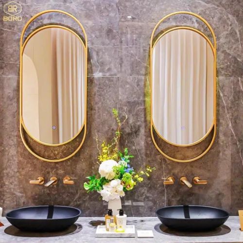 Gương khung inox có led, Gương trang điểm có led INOXBR170-LED, kích thước theo yêu cầu