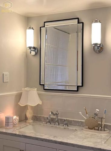 Gương khung inox, Gương trang điểm phong cách Châu Âu, gương trang trí  INOXBR171, kích thước 70*100cm