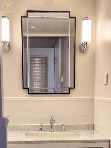 Gương khung inox, Gương trang điểm phong cách Châu Âu, gương trang trí  INOXBR171, kích thước 70*100cm