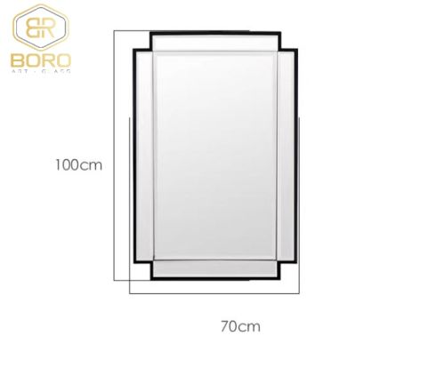 Gương khung inox, Gương trang điểm phong cách Châu Âu, gương trang trí  INOXBR171, kích thước 70*100cm